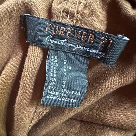 Forever 21 Womens Hooded Utility Jacket Drawstring Cotton Brown Small - Picture 6 of 8